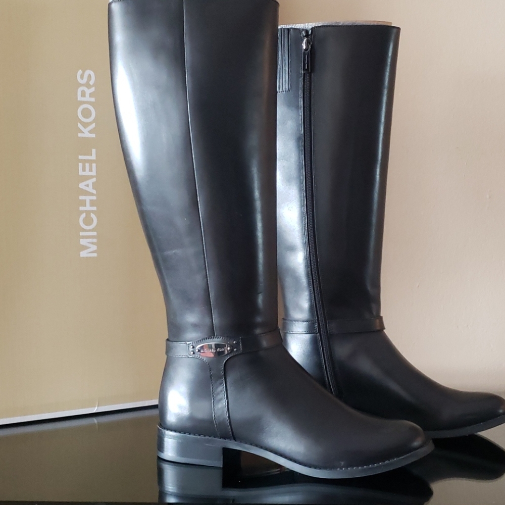 NEW! MICHAEL Michael KorsFinley Leather Riding Boots